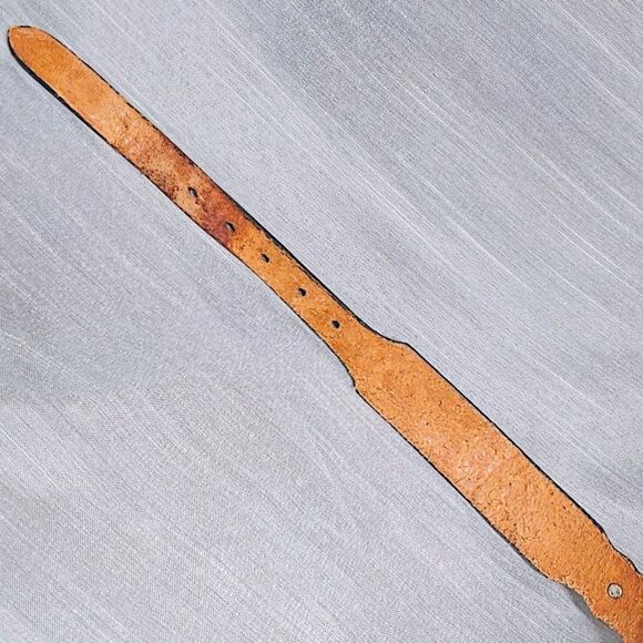 Silver Creek Collection Vintage Personalized Brown Tooled Leather Belt Womens 28 - Picture 8 of 11